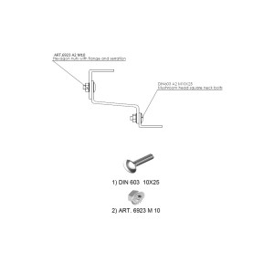 Inox A2 Adjustable Solar hook for roofs 140x56x3mm
