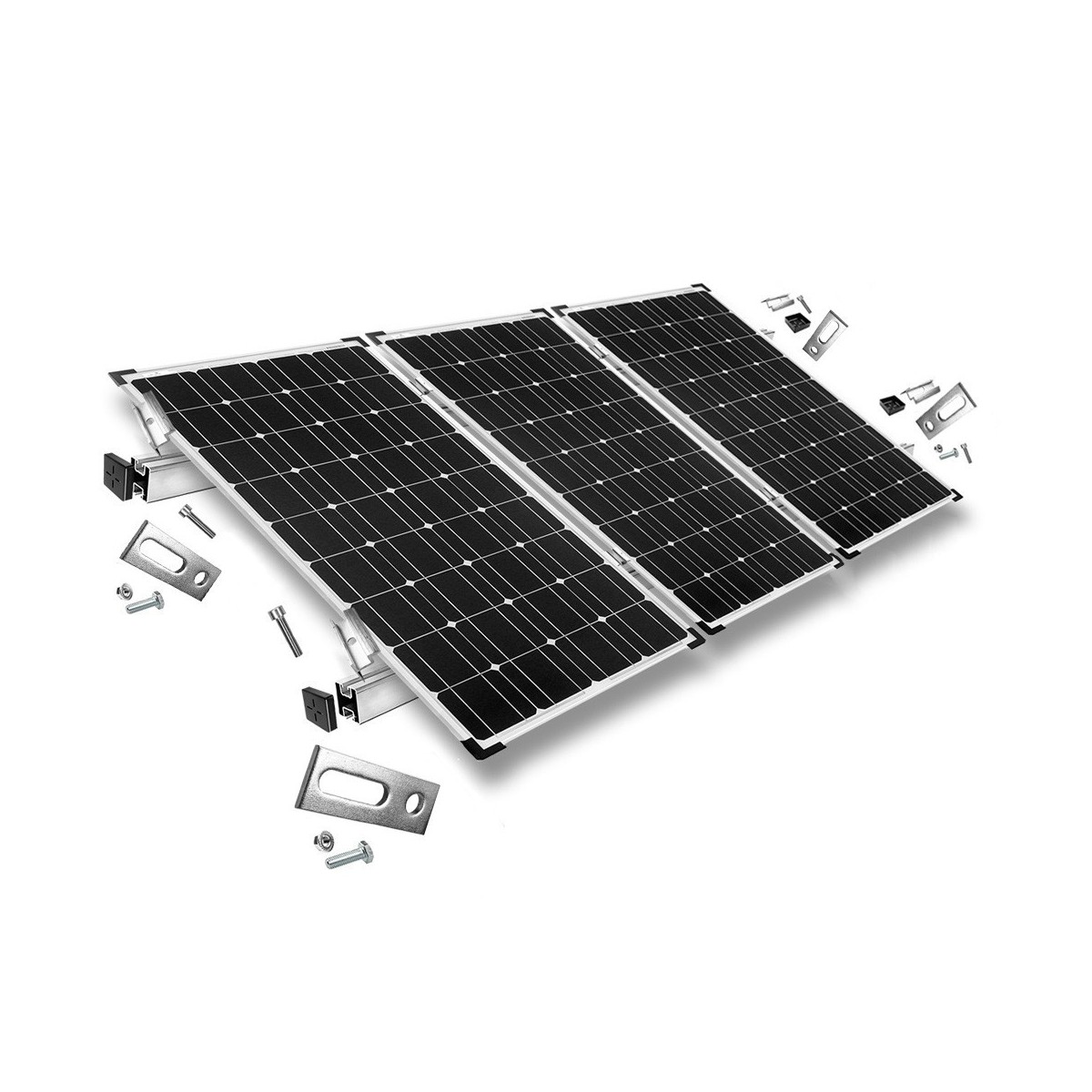 Mounting kit h30mm 3 solar panels with studs for pitched roof