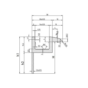 Megafix Terminal clamp in Aluminum 30x70mm for fixing panels