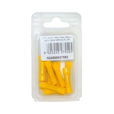 PL-1M Yellow Electric wire butt connector for Copper Cable 4/6mmq 10PCS
