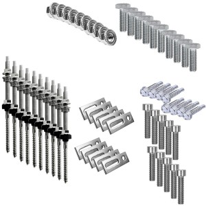 Mounting kit h35 with roof studs for pitched roof 4 solar panels frame 35 mm