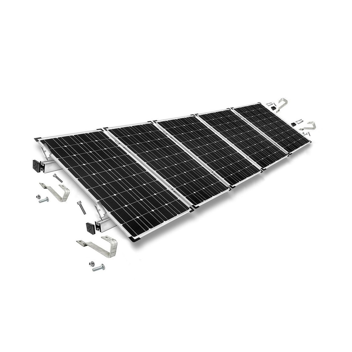 Mounting kit h30 with fixed roof brackets for sloping roof 5 panels