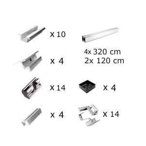 Adjustable mounting kit h35 with brackets for sloping roof 6 solar panels
