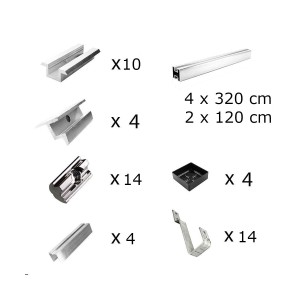 Mounting kit h35 with fixed roof brackets for sloping roof 6 panels