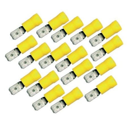 100 piece pack Faston totally insulated red male connectors Tab 6,35X0,8mm Cable 4:6sqmm GF-M 608