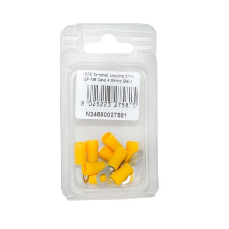 GF-M5 Yellow Terminal with eye for Copper Cable 4/6mmq 10PCS