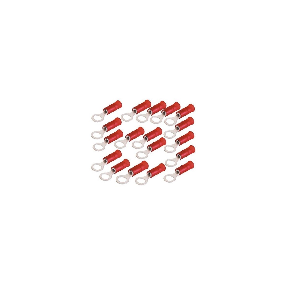 100 piece pack Pre-insulated red ring terminal for cable 0,25:1,5sqmm Screw 3mm RF-M