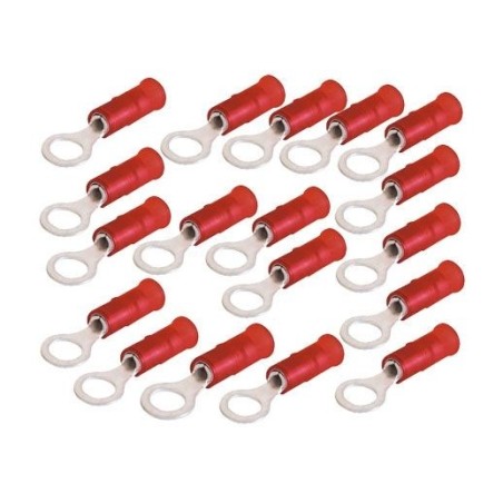 100 piece pack Red ring terminal for cable 0,25:1,5sqmm Screw Ø4mm RF-M