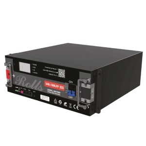 Rolls Lithium LiFePo4 Battery Bank 10.24kWh 2x 100Ah 48V 5.12kWh with 8U ESS cabinet