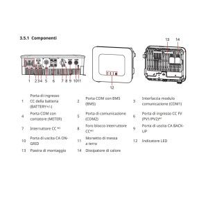 Goodwe GW5000-ES-20 5kW Inverter Ibrido Monofase DC-SWITCH/WIFI/3P-METER