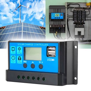 20A 12-24V PWM Solar Charge Controller with 2 USB output 5V/2A Max