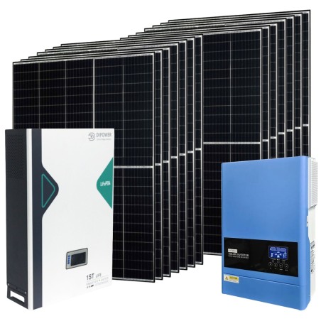 Kit Off Grid Baita Casa 48V 5.74kWh con Inverter 6.2kVA Batteria 5.12kWh