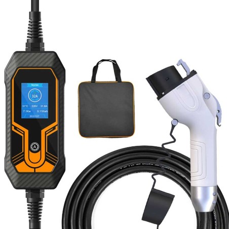 Electric car charger 7kW CE plug 32A 5m cable EU type 2 socket