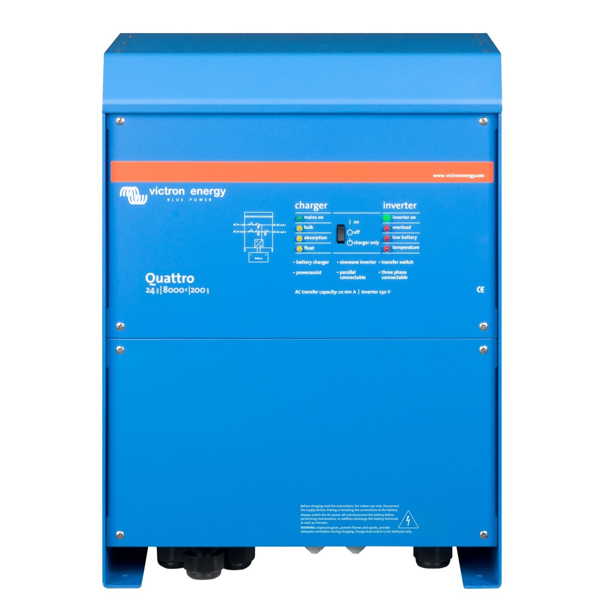 Victron Quattro 24/8000/200-100-100 Inverter 24V 8000W con caricabatterie 24V 200A