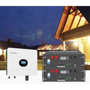 6kW 6880W Single Phase Off-Grid Photovoltaic Kit with 10kW Growatt Wanroy RACK Battery Storage
