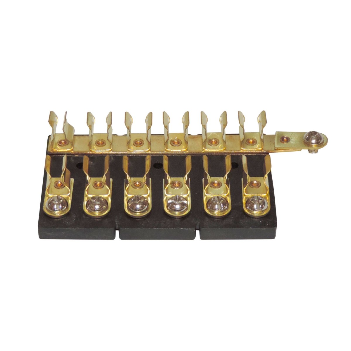 6-Place Terminal Block for glass fuses