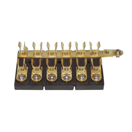 6-Place Terminal Block for glass fuses